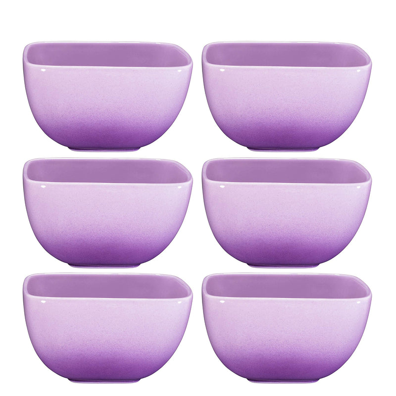 Large 6-26oz Square Ceramic Bowl Set for Pasta, Cereal, Soup