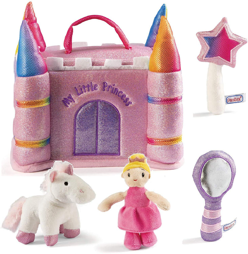 My Princess Castle Playset Toy Plush Unicorn, Magic Wand, Mirror and Princess