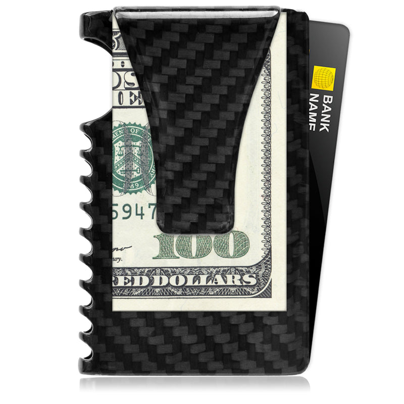 Minimalist Wallet for Men Rfid Carbon Fiber Slim Travel Money Clip Credit Card