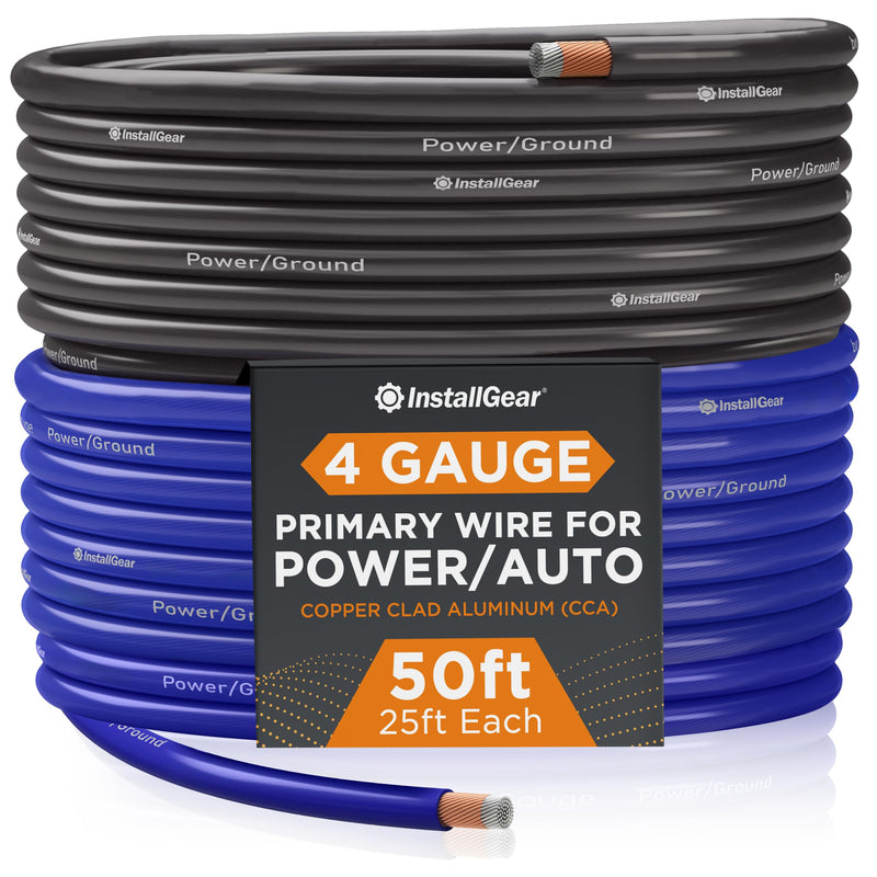 4 Gauge Wire (50 Feet) Copper Clad Aluminum Caa - Primary Automotive Wire, Car