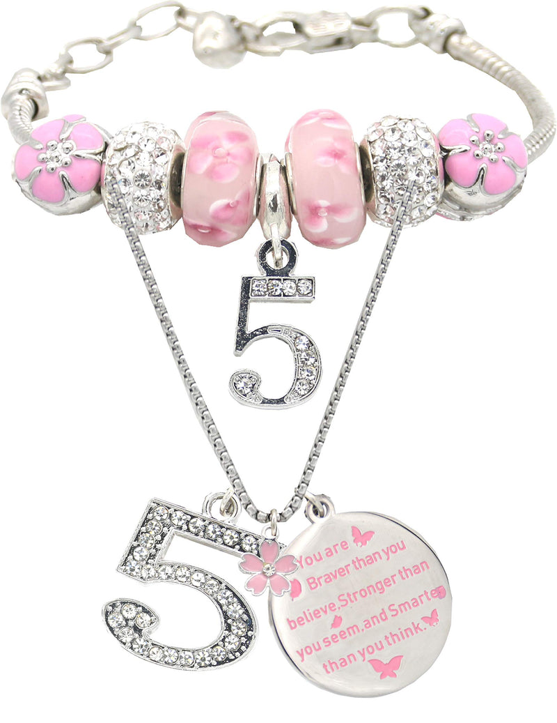 5th Birthday Gifts for Girls 5th Birthday Charm Bracelet 5th Birthday