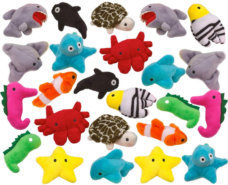 Sea Life Plush Toy - 3" - 24 Different Pieces - for Kids, Babies, Adults