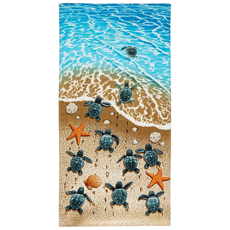 30" x 60" Beach Towel – Large Sea Turtle Print – Microfiber Bath Towel