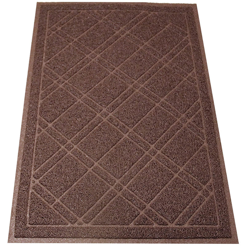 Universal Doormat Checkered Design - Brown 42x35 - Non-Slip Durable