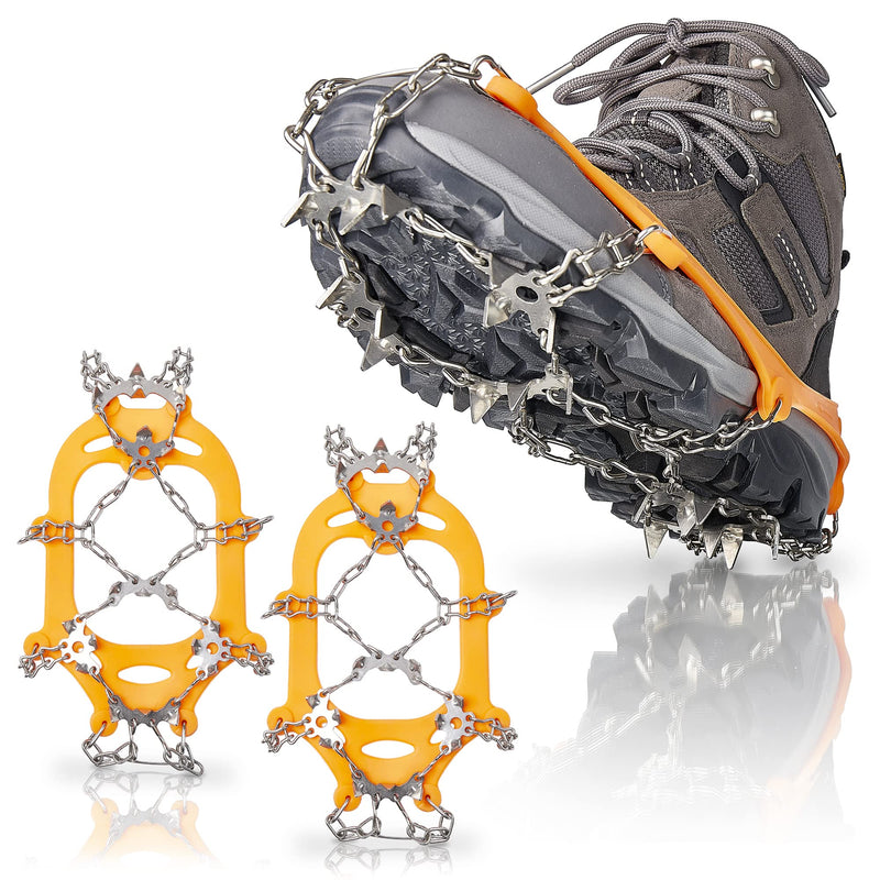 Iceberk | Xl - Crampons For Mountaineering Boots With 19 Spikes | 19 Stainless Spikes For Hiking Boots - Ice & Snow Boots For Mountaineering, Trekking - Non-Slip Silicone Overshoes.