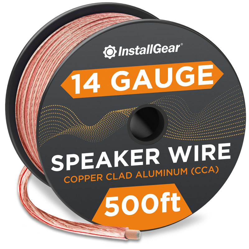 14 Gauge Wire Awg Speaker Wire (500 Feet - Clear) Speaker Wire for Car