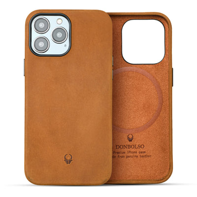 Iphone 14 Pro leather mobile phone case with Magsafe protective cover