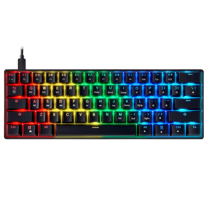 Mz60 Luna Mechanical Gaming Keyboard, 60% Keyboard, 62 Keys, Ansi-US Layout, RGB