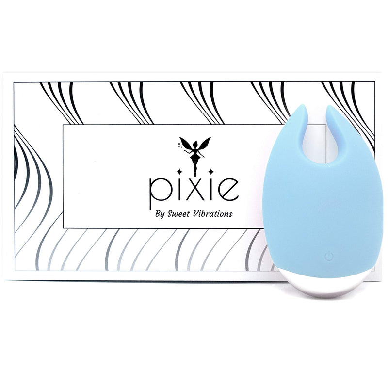 Sweet Vibes Pixie Sky Blue mini vibrator with 10 powerful settings, waterproof