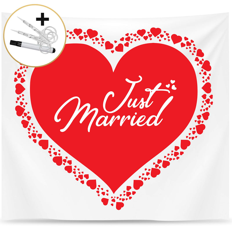 Wedding heart to cut out for newlyweds. Beautiful bed sheet