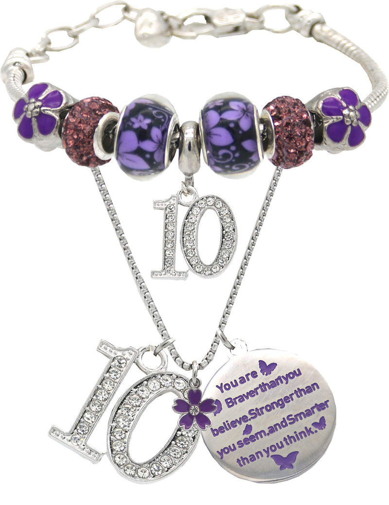 10th Birthday Bracelet Necklace 10th Birthday