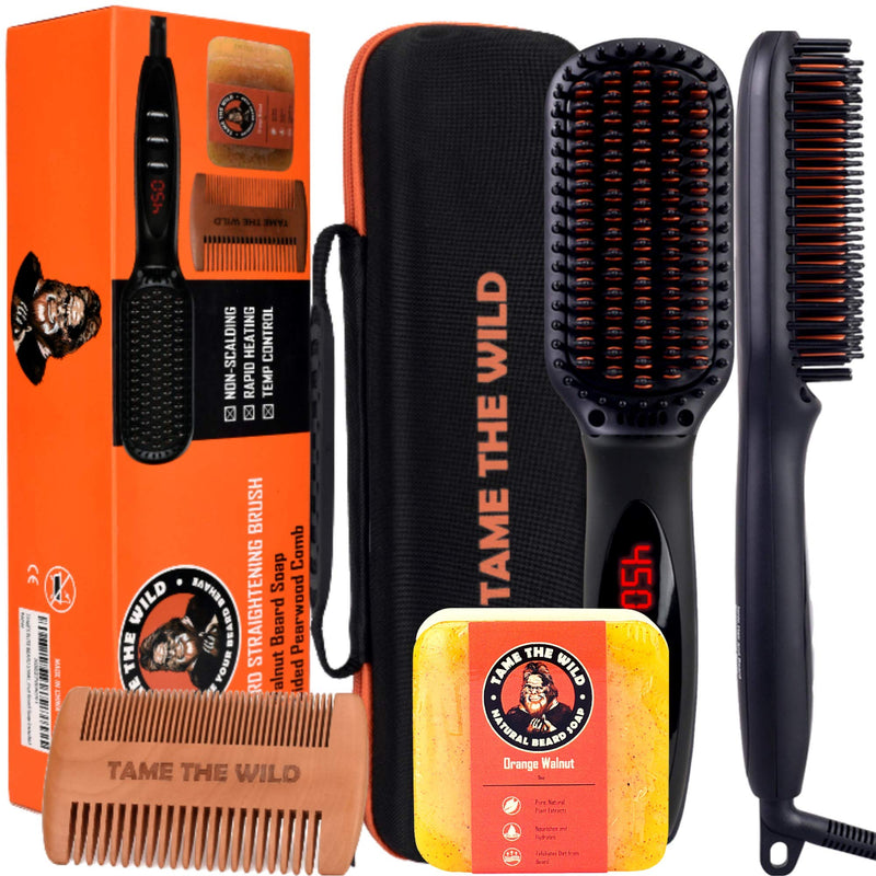 Tame The Wild Pro Beard Straightener Set for Men - Beard Grooming Kit - Included