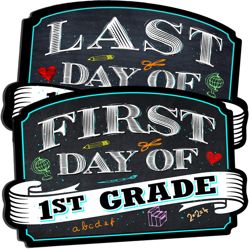 First Day of School and Last Day of School Signs Double Sided Photo Prop