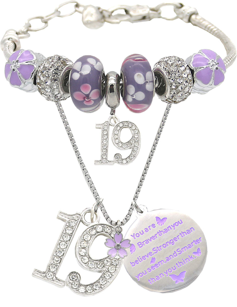 19th Birthday Bracelet Necklace 19th Birthday Gifts