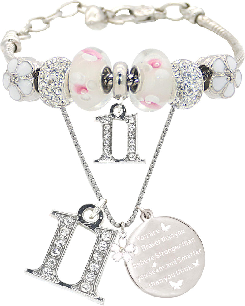 11th Birthday Bracelet Necklace, 2 Fabulous 11th Birthday Sashes