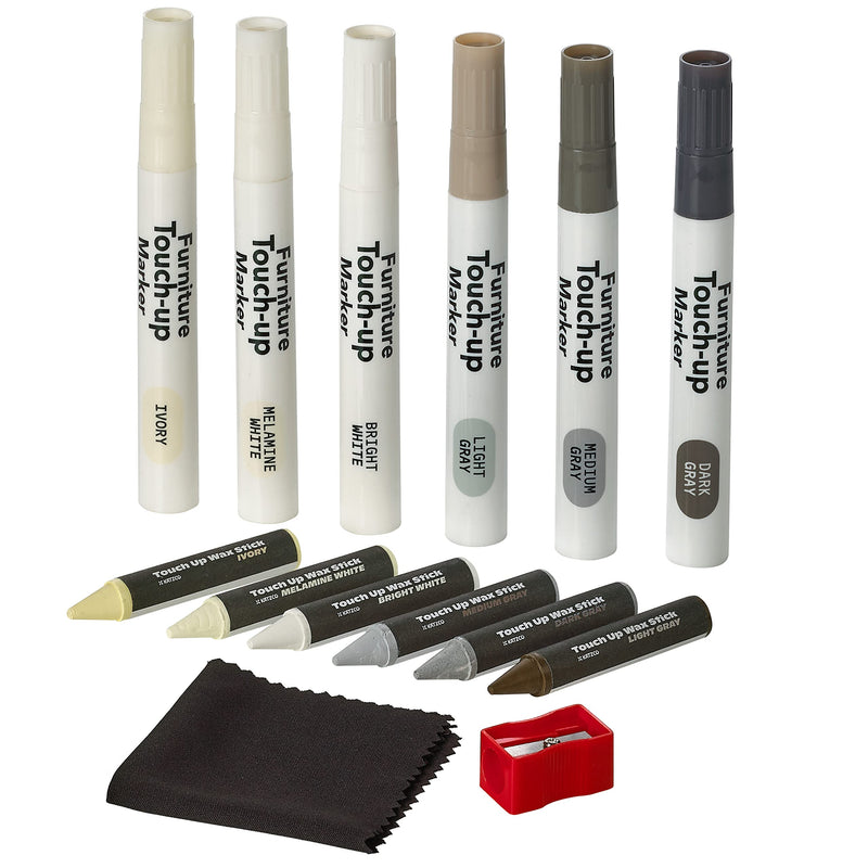 Furniture Repair Set Wood Markers - Set of 13 - Bright Markers and Wax