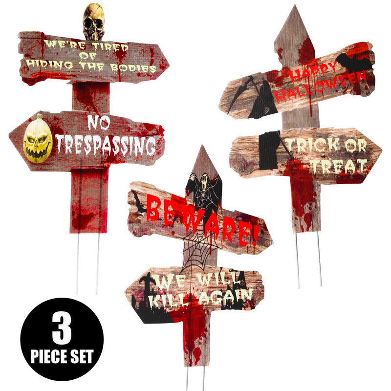 Halloween outdoor decorations, yard signs with metal stakes for spooky outdoor decorations