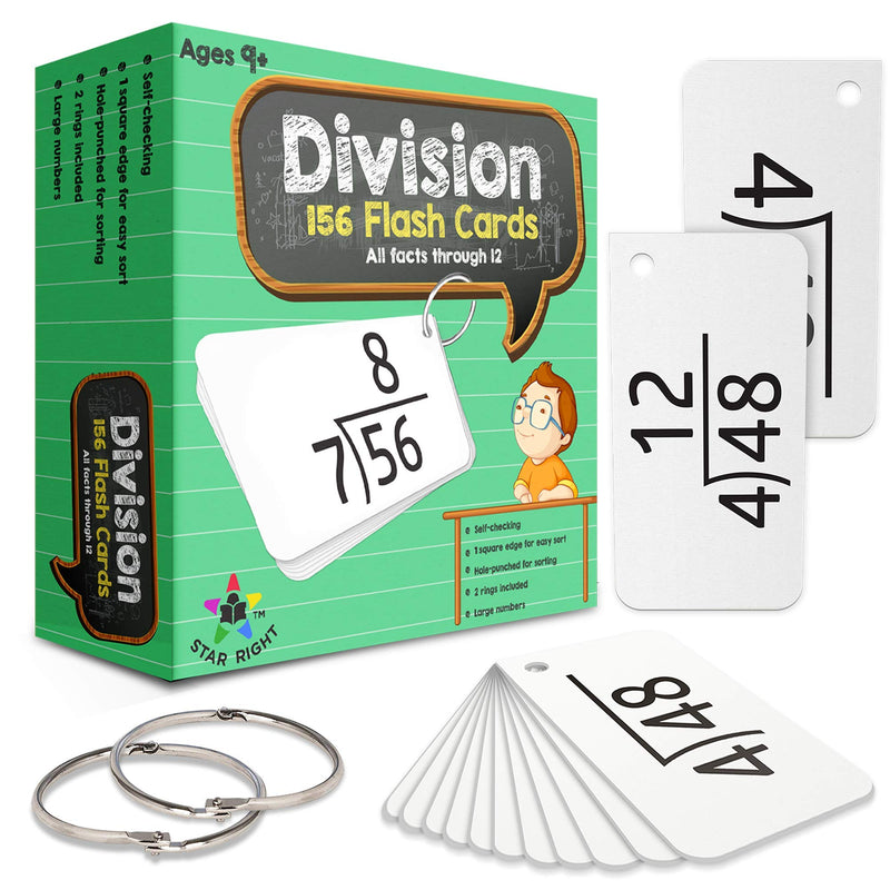 Math Flash Cards - Division Flash Cards - Math Game Flash with 156 Holes