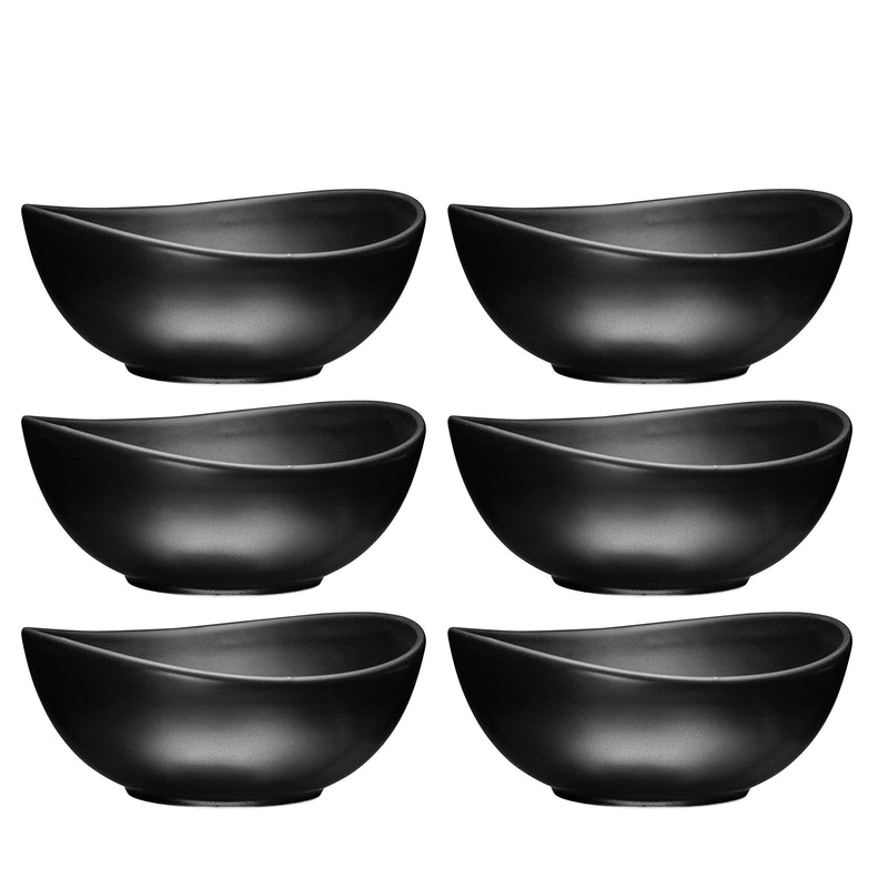 Set of 6 ceramic salad, cereal and pasta bowls, shallow dinner bowls