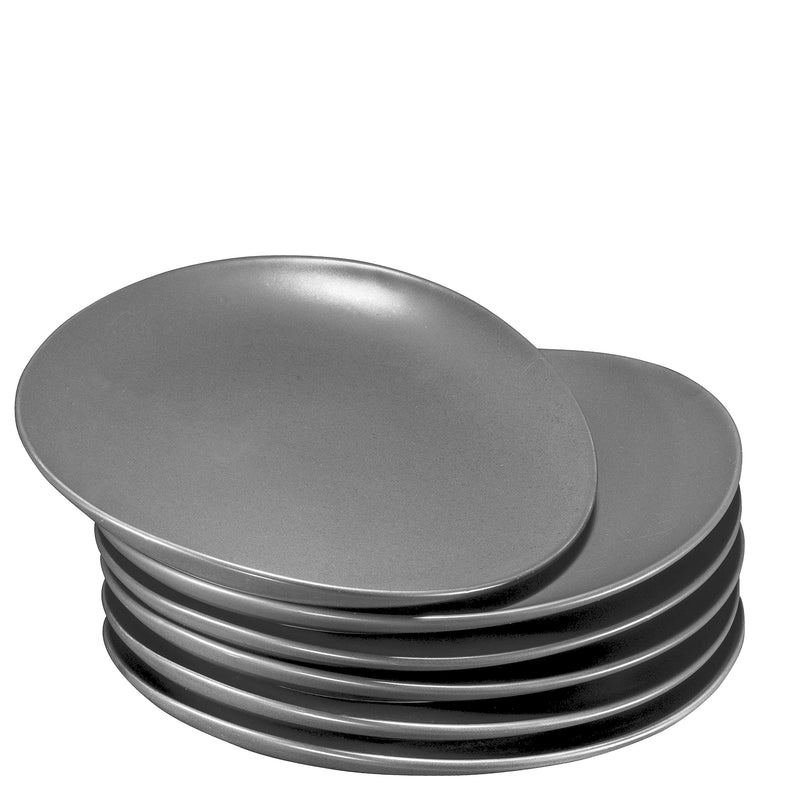 Curved Ceramic Serving Platters, Set of 6, 11 Inch, Matte Porcelain