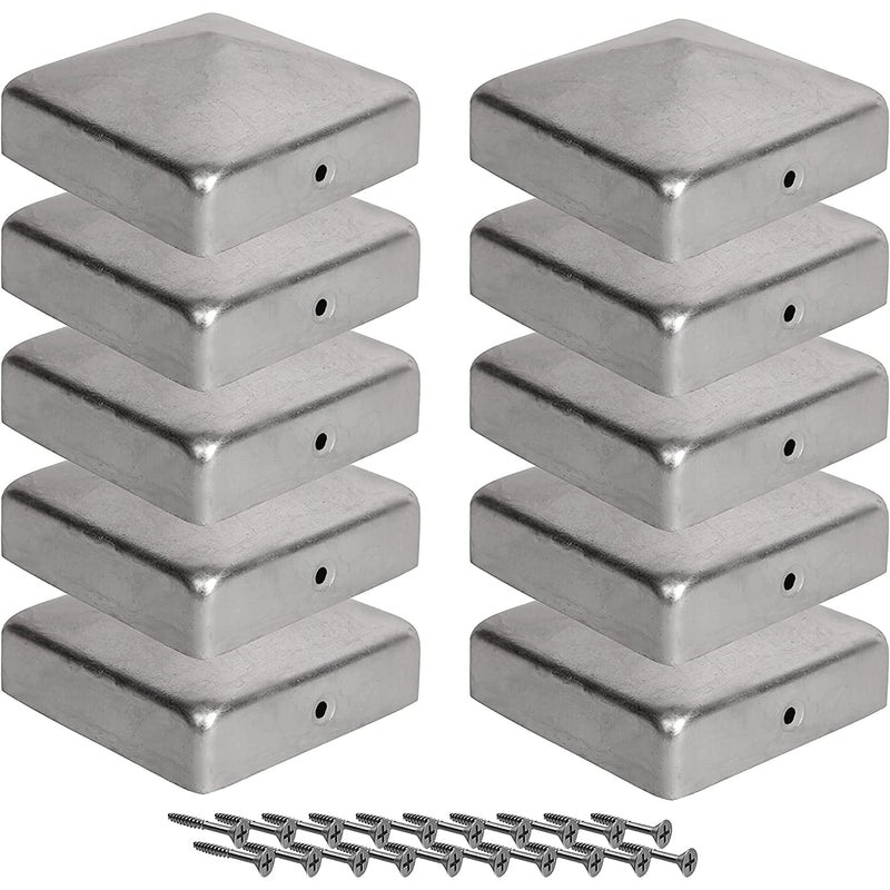 10x post caps for fence posts galvanized steel pyramid shape