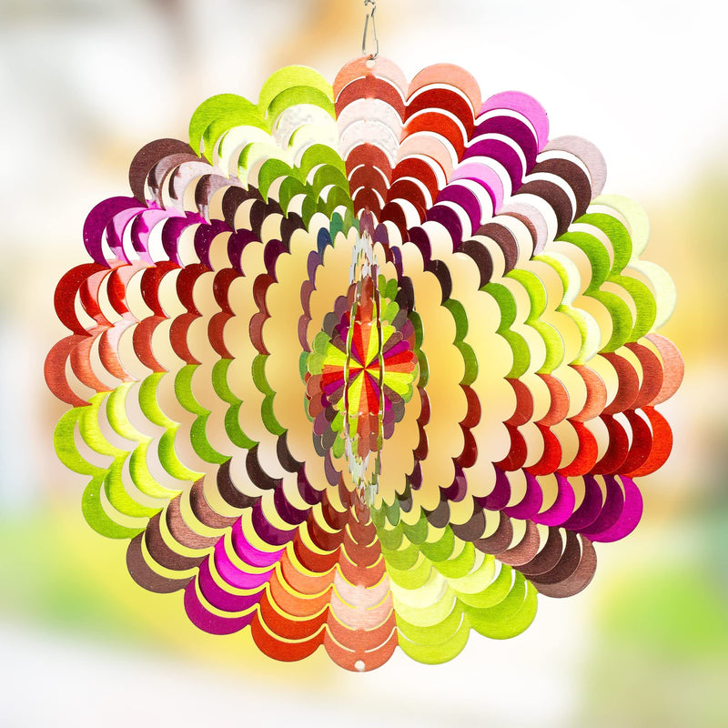 Rainbow Spiral Kinetic Wind Spinner for Yard and Garden Outdoor Wind Spinner