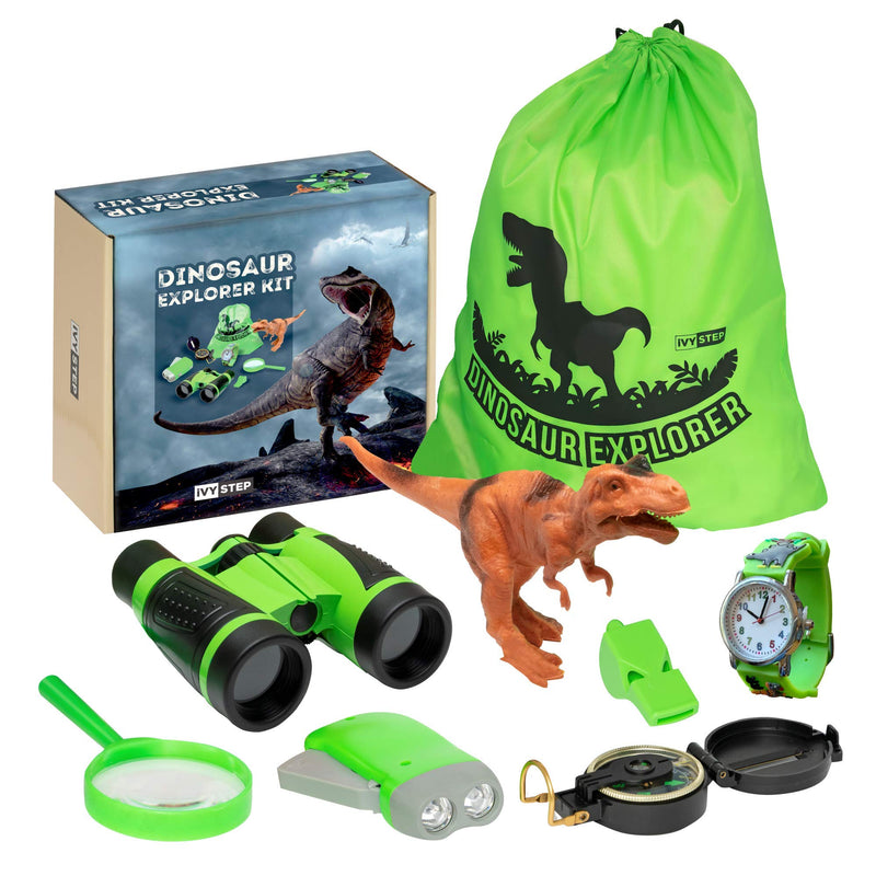 Dinosaur Explorer Set for Kids - Binoculars, Flashlight, Watch, Magnifying Glass,