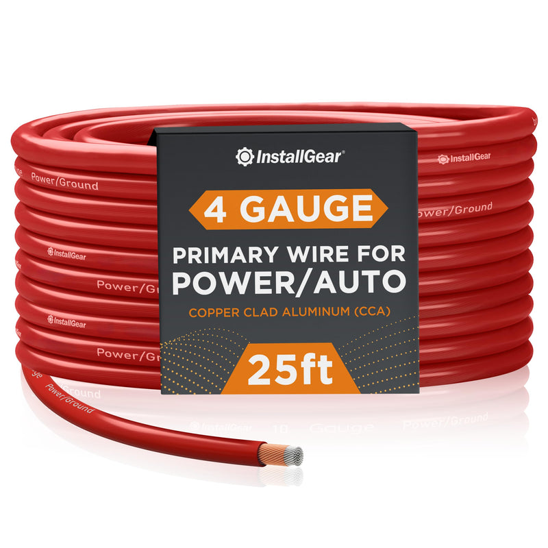 4 Gauge Cable 25 Feet Copper Clad Aluminum Caa - Automotive Cable, Car Amplifier