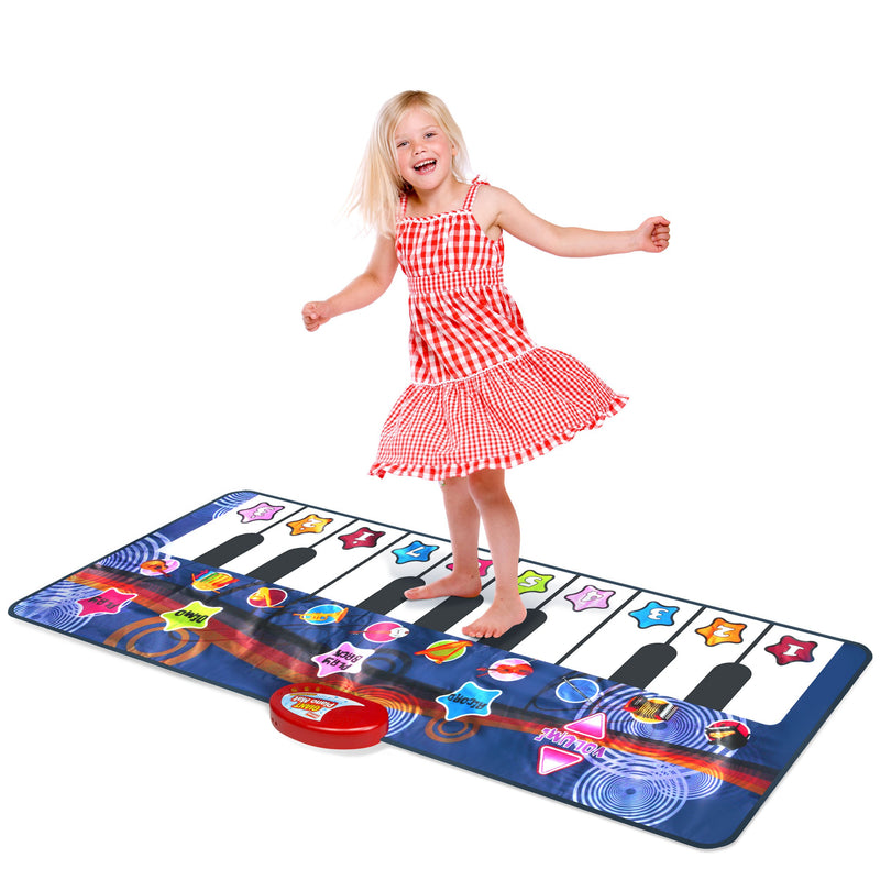 Piano mat for children, 10 selectable sounds + play record playback demo mode,