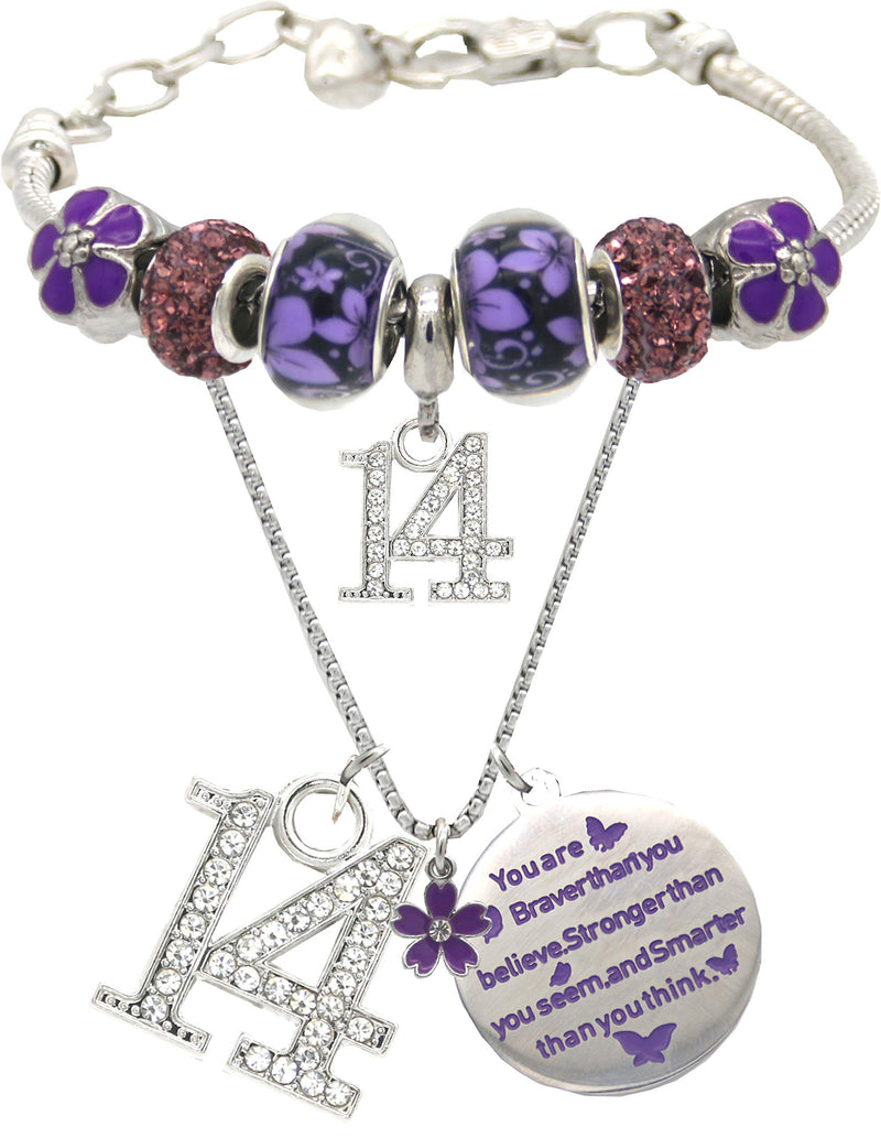 14th Birthday Bracelet Necklace Recuerdo De Cumpleaos 14th