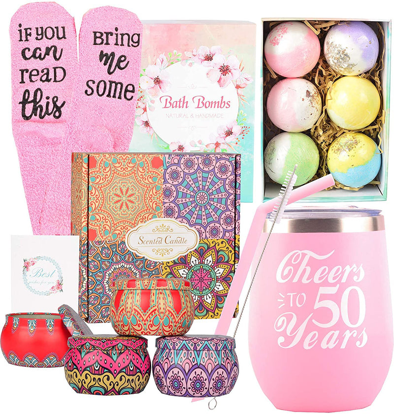 50th birthday gifts for women, 50th birthday gift sets for women, 50 years old