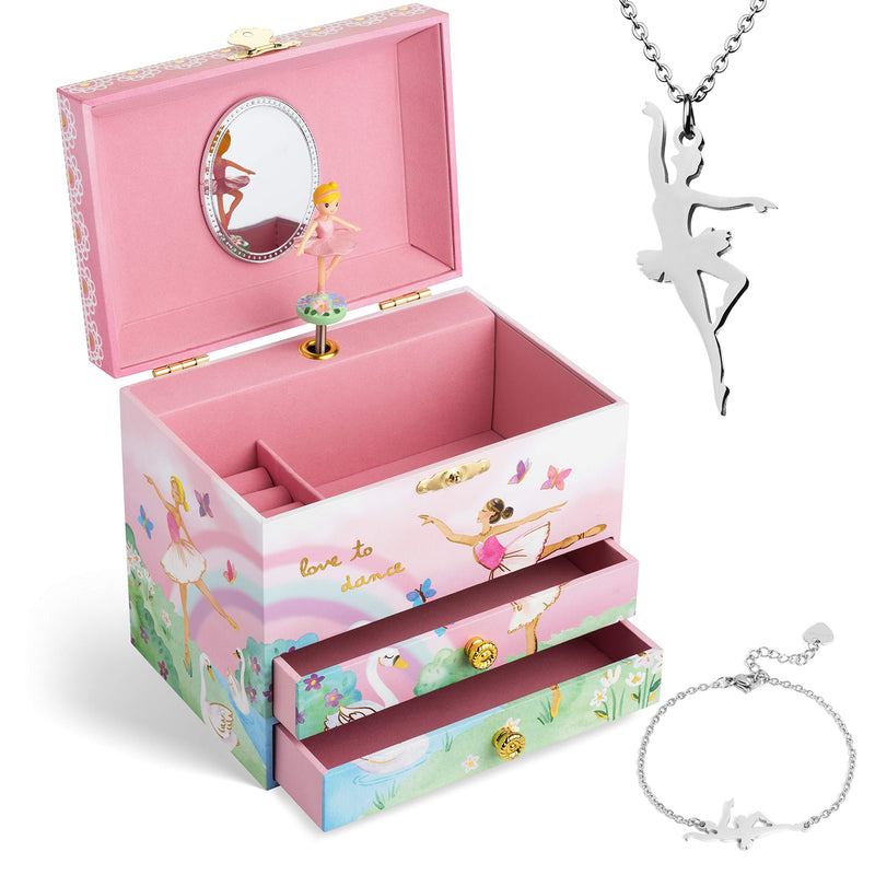 Ballerina music box girls jewelry set 3 ballerina gifts for girls