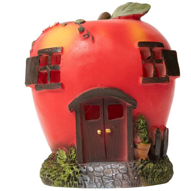 Apple fairy house solar light for home and outdoor decoration, apple house solar