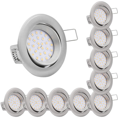 9x LED recessed spotlights 4w 400 lumens IP44 only 27mm extra flat installation depth LED