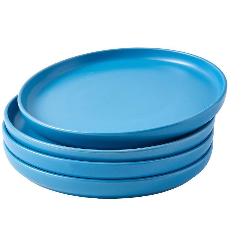 11 inch ceramic plate set with 4 round ceramic pasta and salad plates for dinner