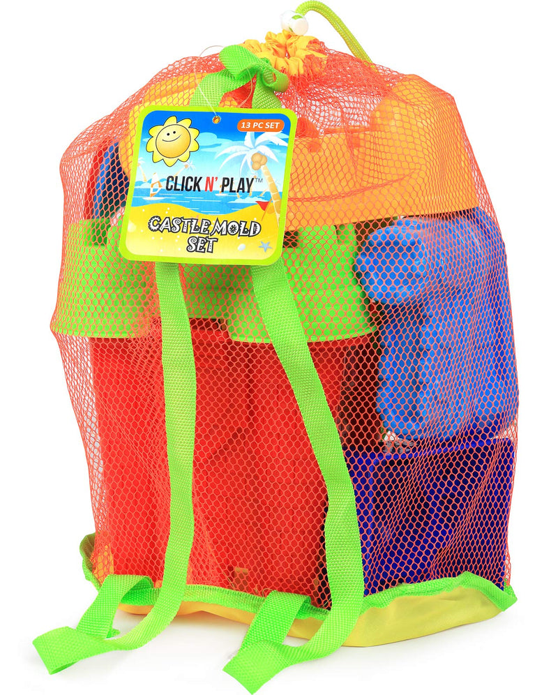 Toddler Beach Toys for Kids Ages 3-10 - 13 Piece Sand Toys Includes Sand Bucket