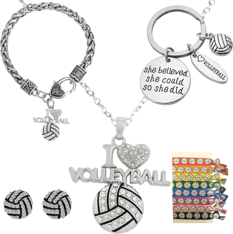 Volleyball&Softball Girls Necklace, Volleyball Girls Gift Set, Volleyball Girls