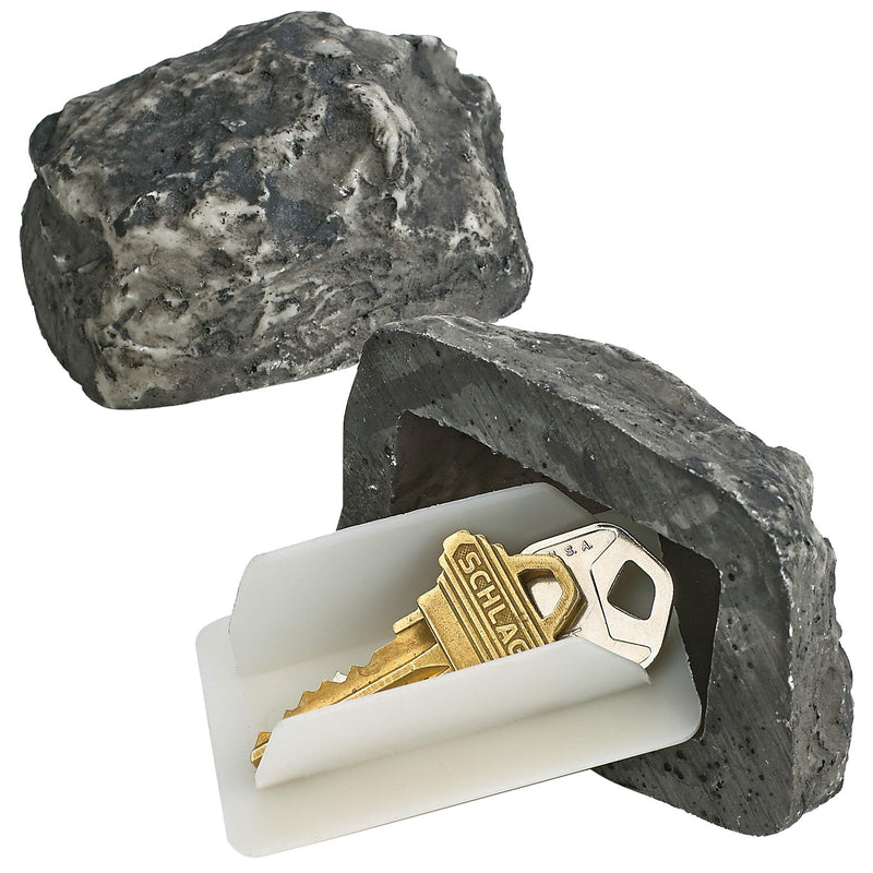 Hide A Replacement Key Fake Rock - 2 Pack Gray Camouflage Stone Looks Safe