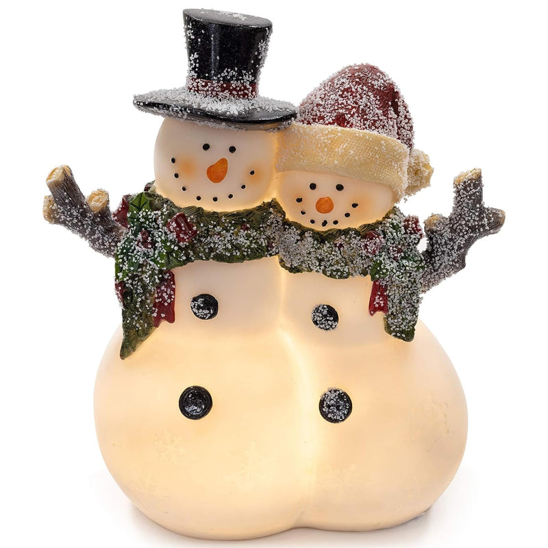 Christmas Snowman Decor Christmas Figures Resin Snowman Lighted Decorations