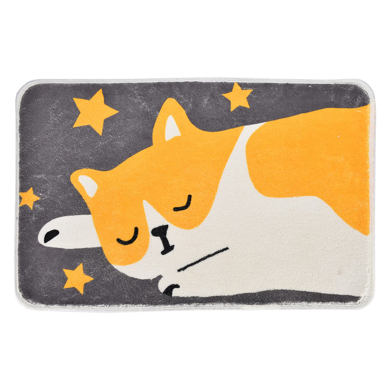 Bathroom rug_cat_yellow gray_1 piece