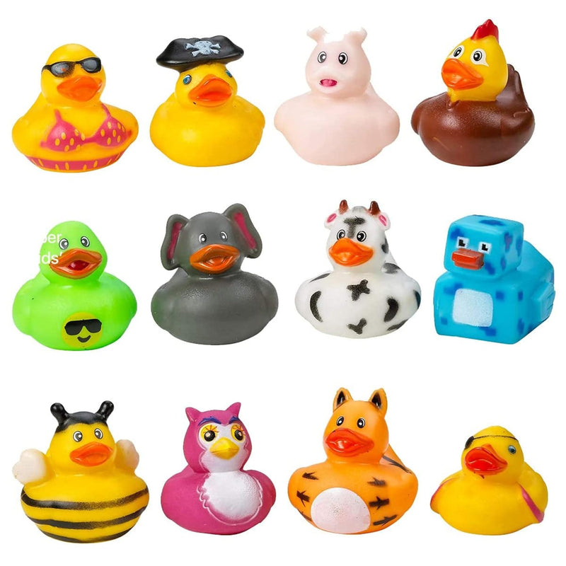 2 Inch Assorted Rubber Ducks in Bulk - 100 Pack - Duck Jeeps for Kids -