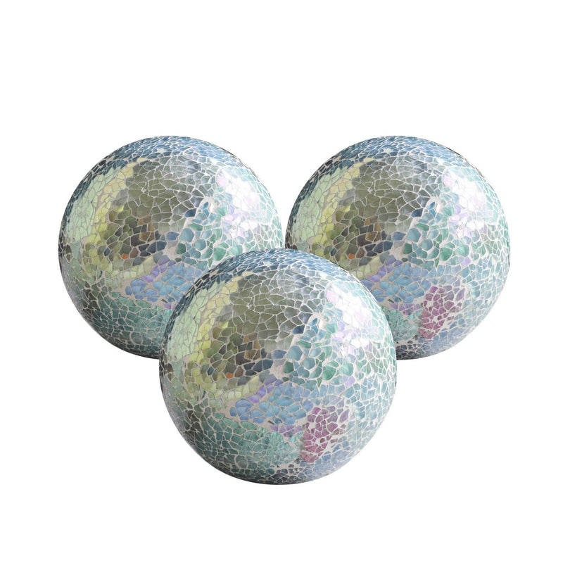 Decorative Balls, Set of 3, Glass Mosaic Balls for 4" Diameter Bowls