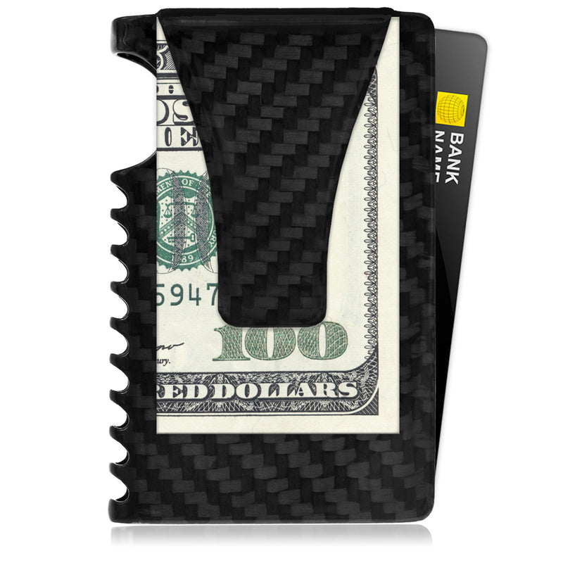 Minimalist Wallet for Men Rfid Carbon Fiber Slim Travel Money Clip Credit Card