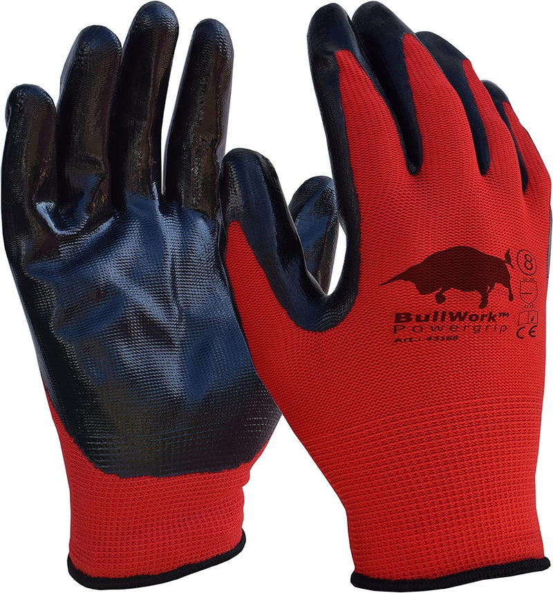 Original Powergrip work gloves Gr8 latex coating En3884131 pack of 5