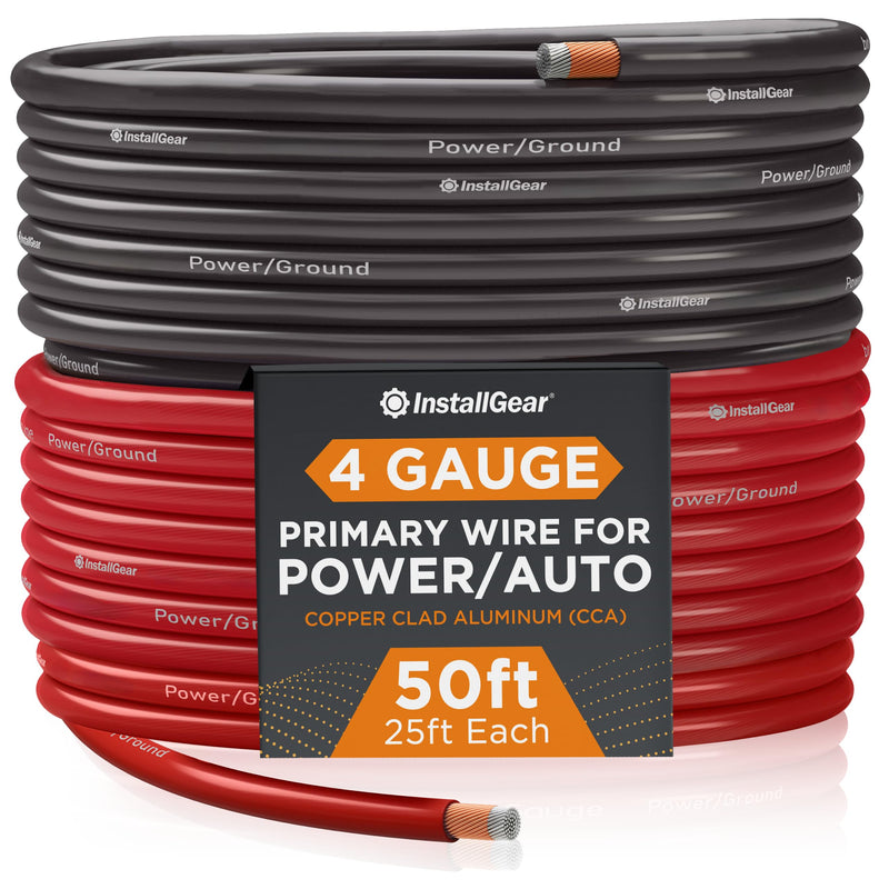 4 Gauge Battery Cable Wire 50 Feet Copper Clad Aluminum Caa Primarily For Automotive Industry