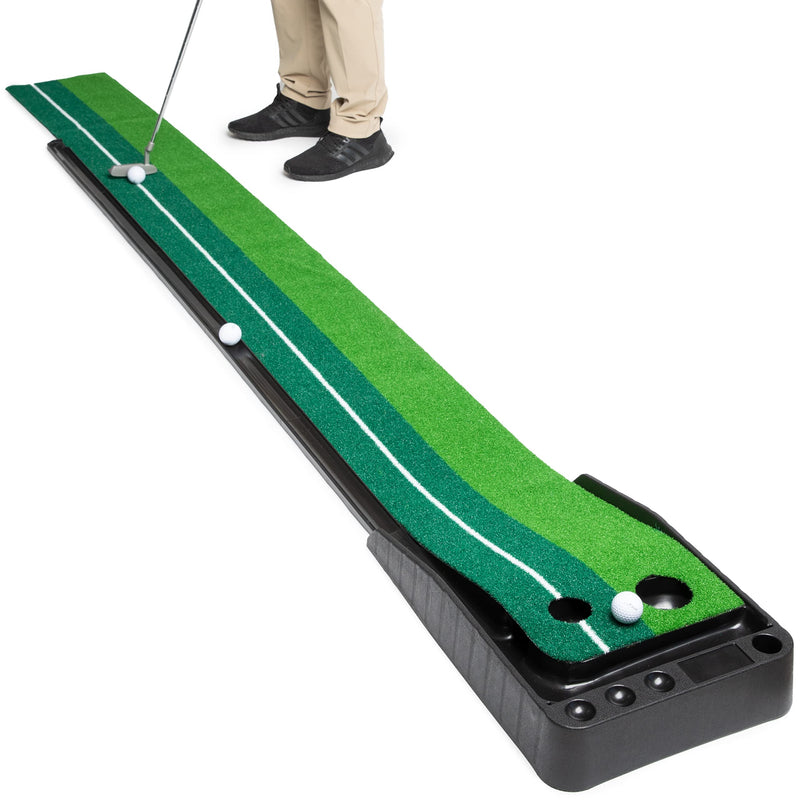 Indoor Golf Putting Green - Portable Mat with Auto Ball Return Function - Indoor Use