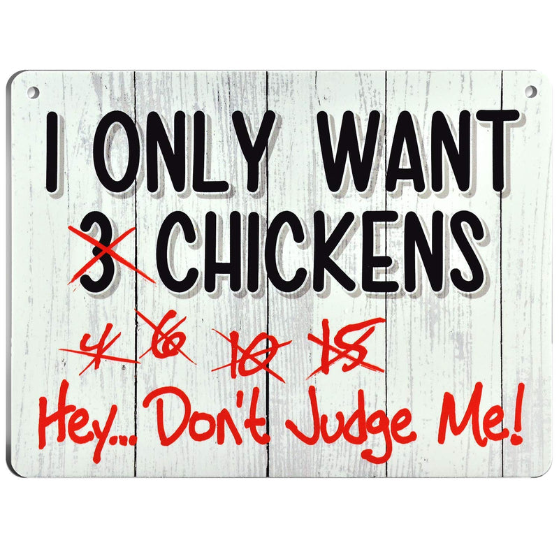 I Only Want Chickens Signs 9" x 12" PVC Chicken Decor Sign - Christmas Chicken