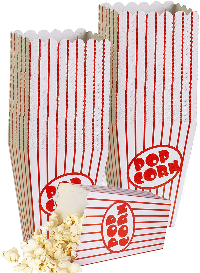 Movie Night Party Popcorn Bags (Pack of 40) - Paper Popcorn Buckets - Red