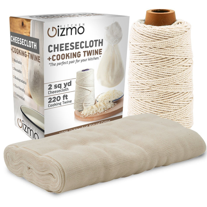 Cheesecloth and Meat Cooking Twine - Grade 50, 100% unbleached cotton