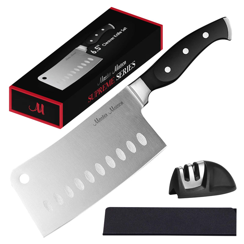 Kitchen Meat Cleaver Knife Set - Professional Stainless Steel Blade and Bone